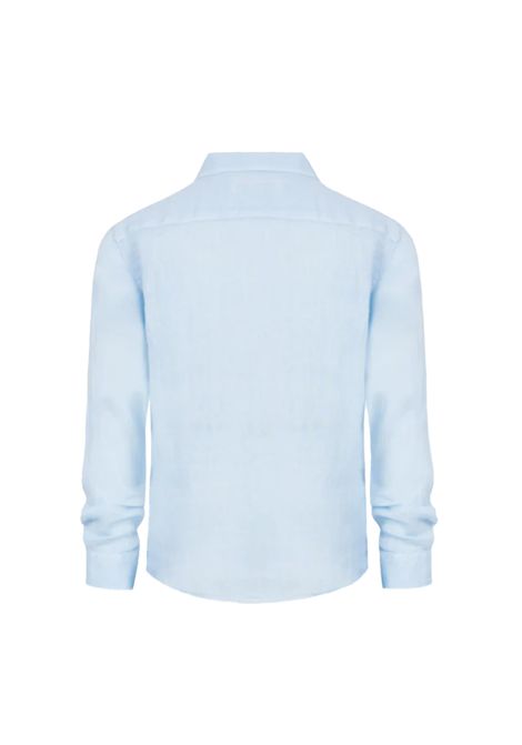 Camicia Mc2 Saint Barth Agnes bambino AGNES00318H Azzurra lino colletto classico maniche lunghe  MC2 SAINT BARTH | Camicie | AGNES00318H31